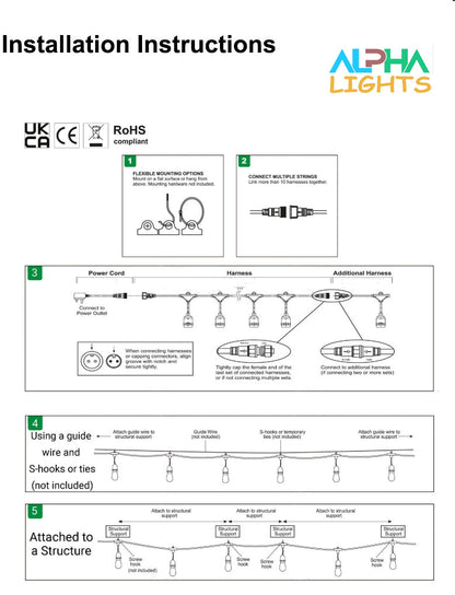48FT LED Garden Festoon Lights