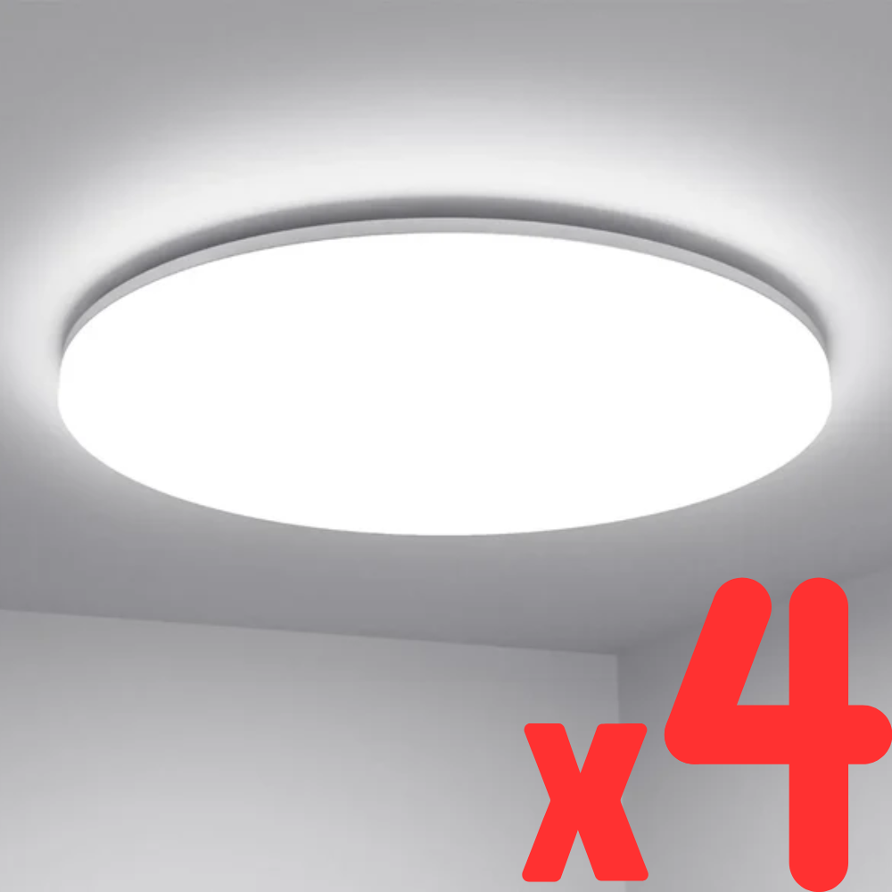 48W LED Bathroom Ceiling Light – IP54 Waterproof Flush Mount Ceiling Light. 4230 Lumens. 6000K Daylight White. Large Round LED Ceiling Lamp for Bathroom. Kitchen. Bedroom. Living Room. Hallway & Office