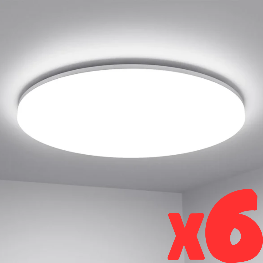 48W LED Bathroom Ceiling Light – IP54 Waterproof Flush Mount Ceiling Light. 4230 Lumens. 6000K Daylight White. Large Round LED Ceiling Lamp for Bathroom. Kitchen. Bedroom. Living Room. Hallway & Office
