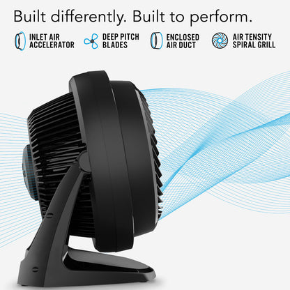 Vornado Whole Room Air Circulator – Powerful Vortex Action. 75-ft wind. Adjustable Tilt. Desk/Floor Fan. 3-Speed. black. 62-AN