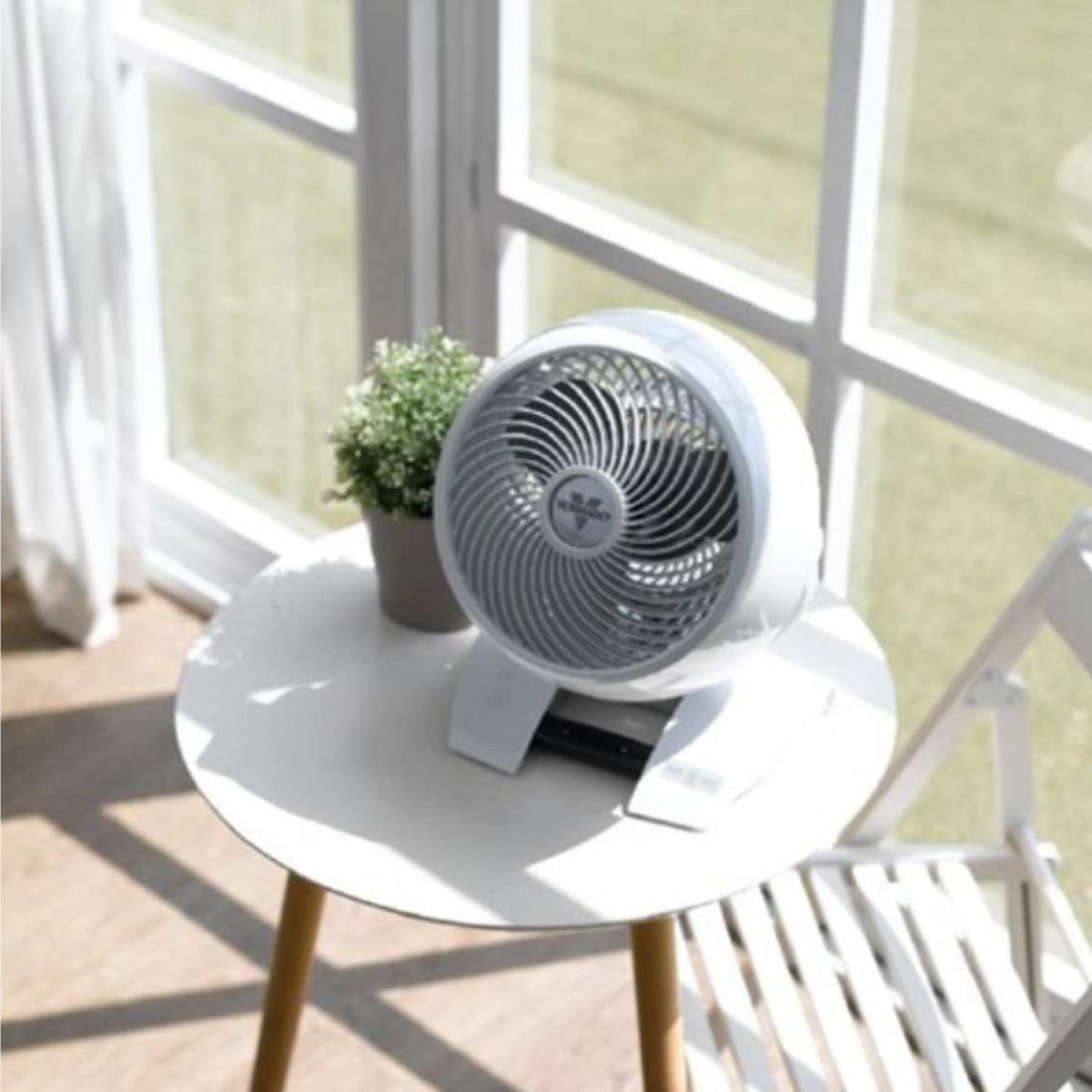 [CLIMATE VOUCHER $400] Vornado Energy Smart™ Air Circulator – Remote Control. Vortex Action. DC motor. Oscillation. Timer. 99-Speed. white. 6303DC