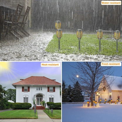 Solar Lights Outdoor Garden – 4 Pack Solar Flame Lights LED Warm Flickering Flames Waterproof Torch Light Garden Ornaments