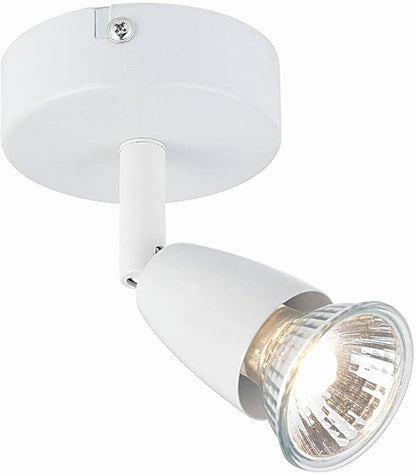 Gloss White Adjustable Ceiling Spotlight – Single GU10 Light Fitting. LED Compatible & Dimmable for Kitchen. Bedroom. Lounge