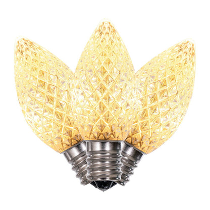 LED C7 - Transparant Faceted Bulb - Steady (Warm White. Pure White. Sun Warm White)