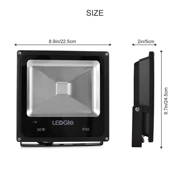 30W 4 Modes Waterproof Outdoor LED Flood Lights(EUR Plug)