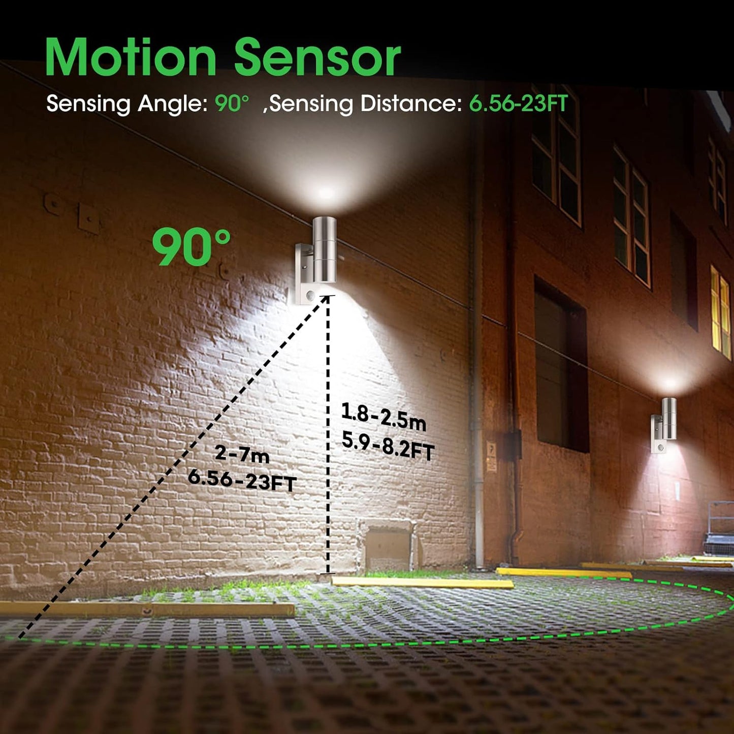 Stainless Steel Up Down Motion Sensor Wall Lights