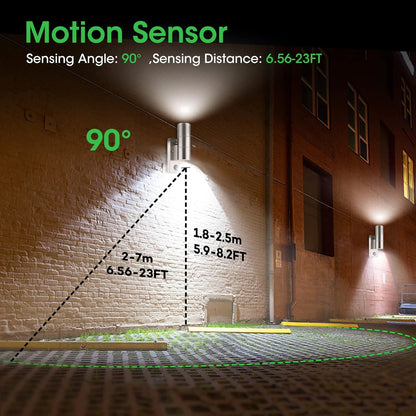 Stainless Steel Up Down Motion Sensor Wall Lights