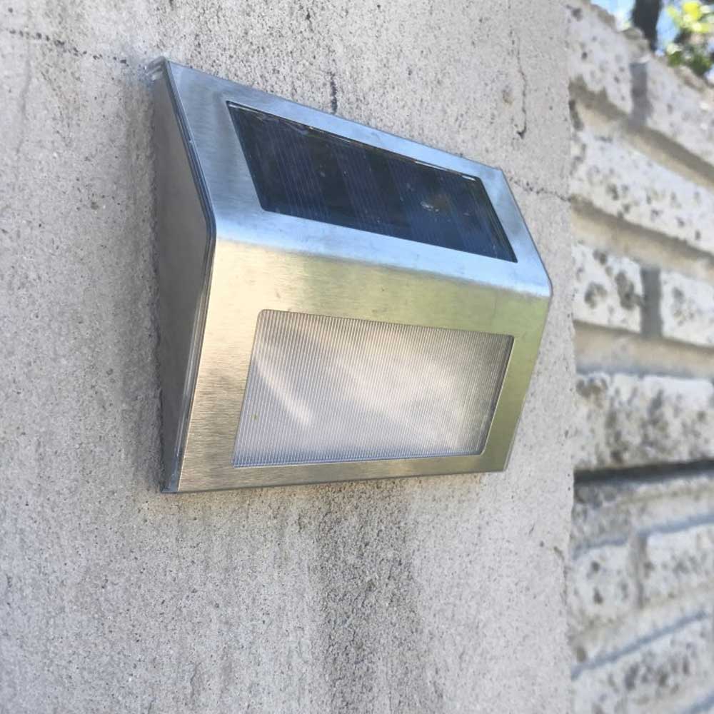 Applique Murale Solaire <br> Lampe Acier Inox