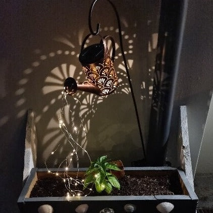 Arrosoir lumineux solaire Décoratif motif éventails