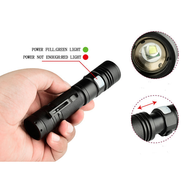 10pcs XANES 1301 XM-L T6 1500Lumens USB Rechargeable LED Flashlight