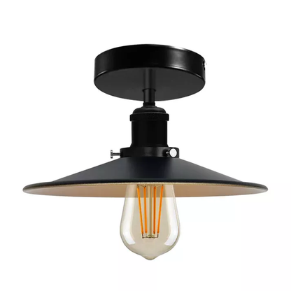 Retro Vintage Industrial Flush Mount Ceiling Light – Warm E27 Lamp Fitting