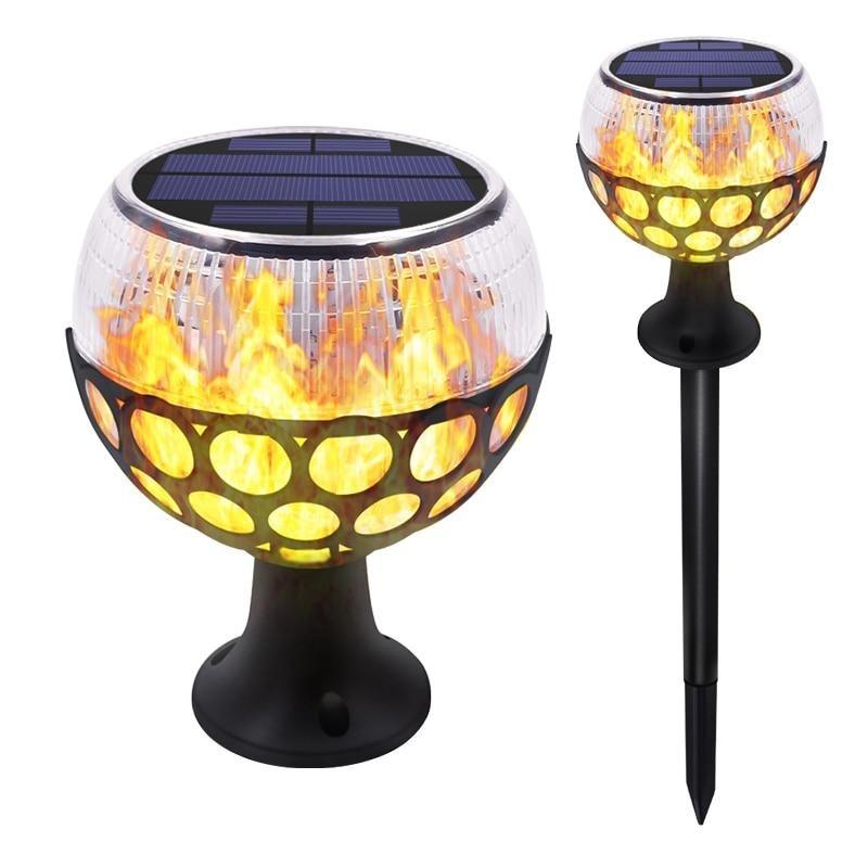 Balise solaire extérieur Boule de Flamme 96 LED (2en1)