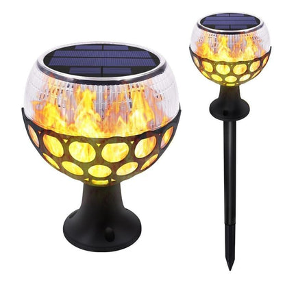 Balise solaire extérieur Boule de Flamme 96 LED (2en1)