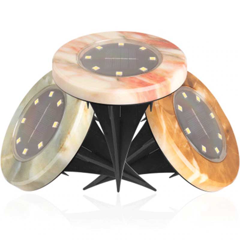 Balise solaire extérieure Piquet Imitation Marbre (4Pcs)