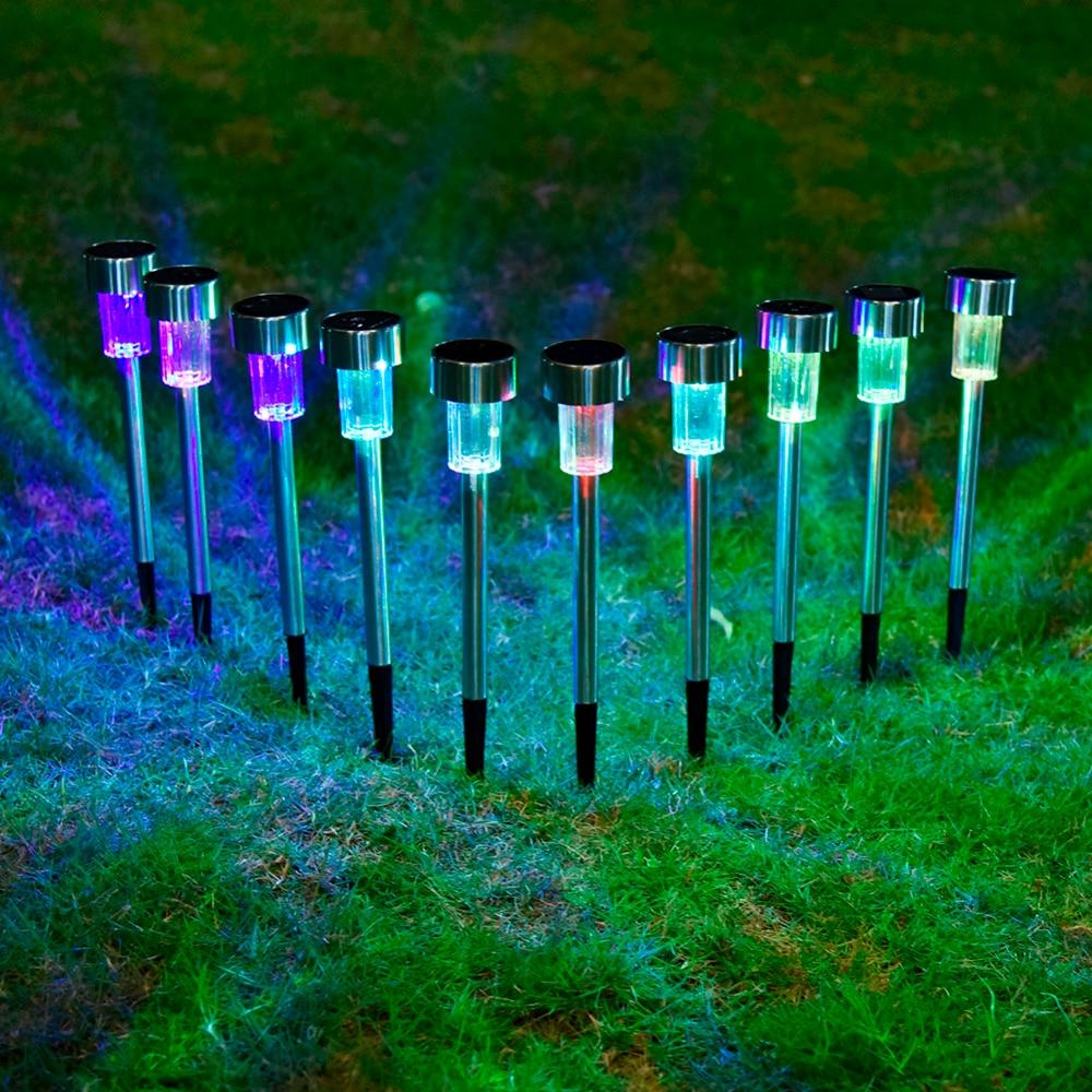 Balise solaire extérieure 10 Pièces Multicolore Inox