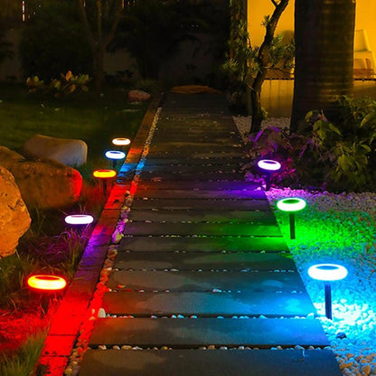 Balise solaire extérieure sur pieu multicolore (2 PCS)