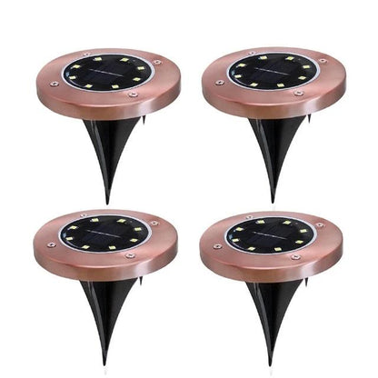 Balise solaire extérieure Piquet jardin couleur Cuivre 8 LED (Inox)