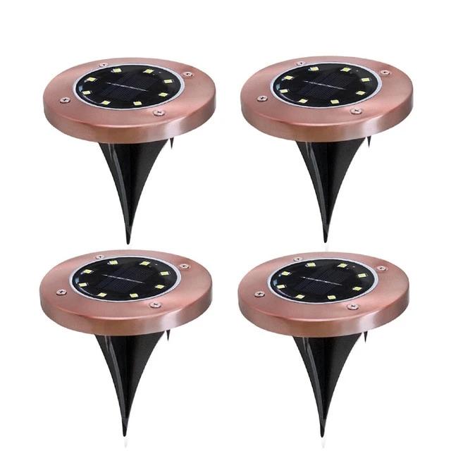 Balise solaire extérieure Piquet jardin couleur Cuivre 8 LED (Inox)