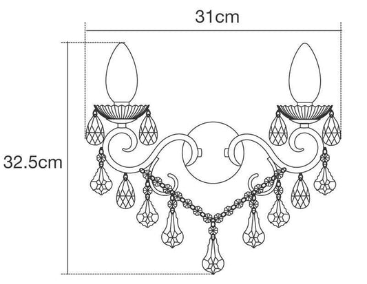 Vela 2 Light IP44 Bathroom Wall Light