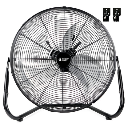 Versatile 20 Inch Heavy Duty Metal Cradle Floor Fans with 360° Tilt