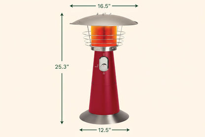 Portable Tabletop Patio Heater 11000 BTU Red Outdoor