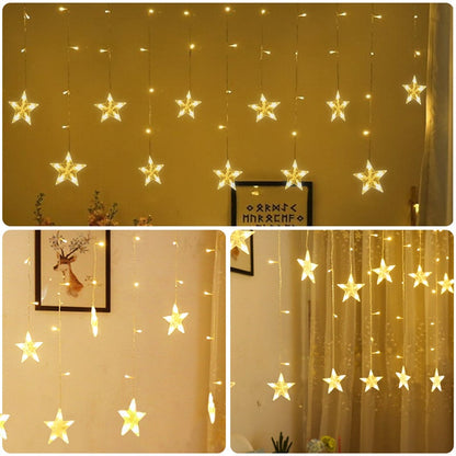 6W 8 Modes Detachable Waterproof Star Window Curtain Lights