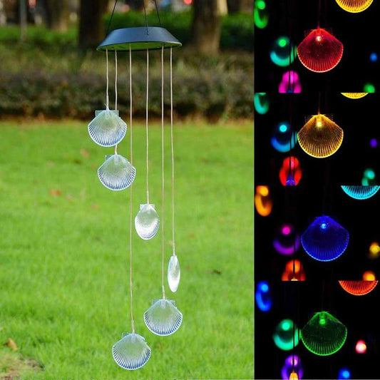 Carillon solaire Coquillage multicolore