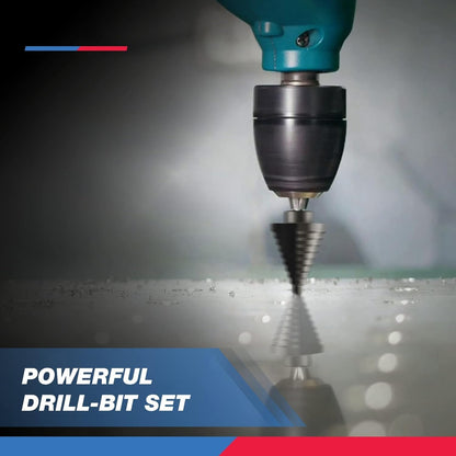 10198A 5-Piece Step Drill Bit Set - Metric Titanium High Speed Steel. 4mm to 35mm. Two Flute Design. 135° Point for Precision Drilling