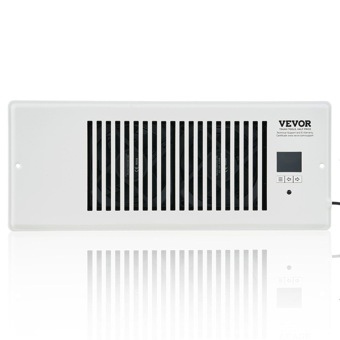 Register Booster Fan. Quiet Vent Booster Fan Fits 4' x 12' Register Holes. with Remote Control and Thermostat Control. Adjustable Speed for Heating Cooling Smart Vent. White