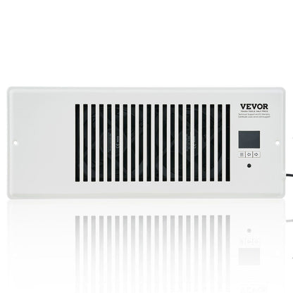 Register Booster Fan. Quiet Vent Booster Fan Fits 4' x 12' Register Holes. with Remote Control and Thermostat Control. Adjustable Speed for Heating Cooling Smart Vent. White