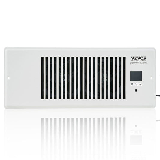Register Booster Fan. Quiet Vent Booster Fan Fits 4' x 12' Register Holes. with Remote Control and Thermostat Control. Adjustable Speed for Heating Cooling Smart Vent. White