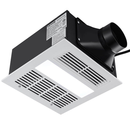Bathroom Exhaust Fan. 1500W Heating. 110 CFM High-Efficiency Ventilation. 1.5sones Low Noise Operation. Energy-Saving Bathroom Ceiling Fan. Need For Attic Access. For Various Ceilings