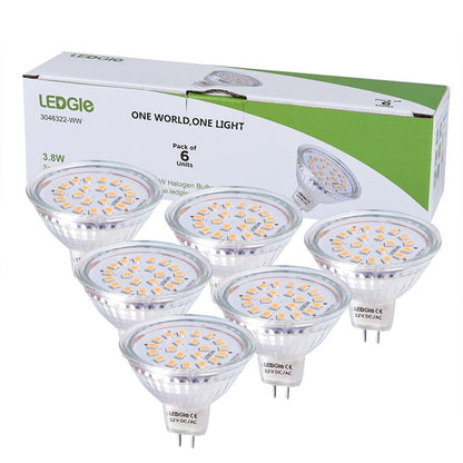 6 Pack 3.8W GU5.3 300lm Warm White Spotlight Bulbs