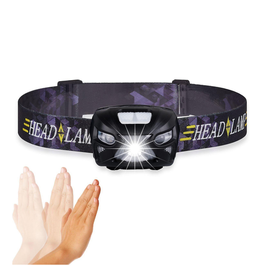 Rechargeable Head Torch - 220 Lumens. 150m Vision. 30 Hour Battery - Waterproof Best Rechargeable Head Torch for Work