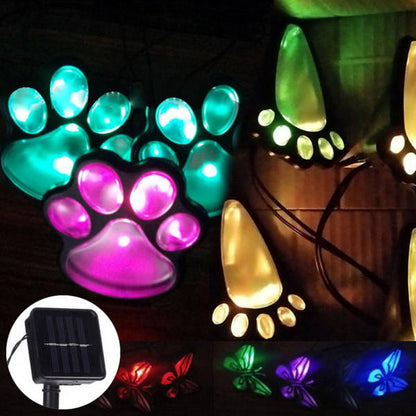 Décoration solaire Empreintes d'animaux pattes d'Ours/Yéti