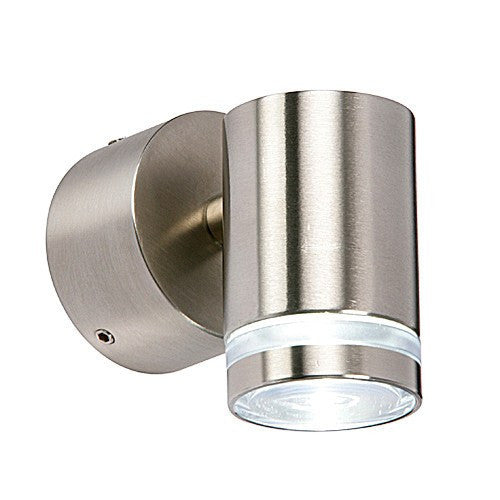 Aura 1-Light LED Stainless Steel Finish IP44 Wall Light