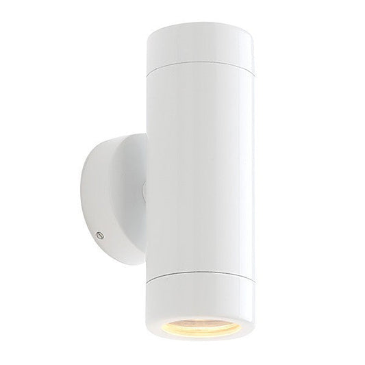 Odyssey 2 x 35 Watt GU10 IP44 Gloss White Up/Down Wall Light