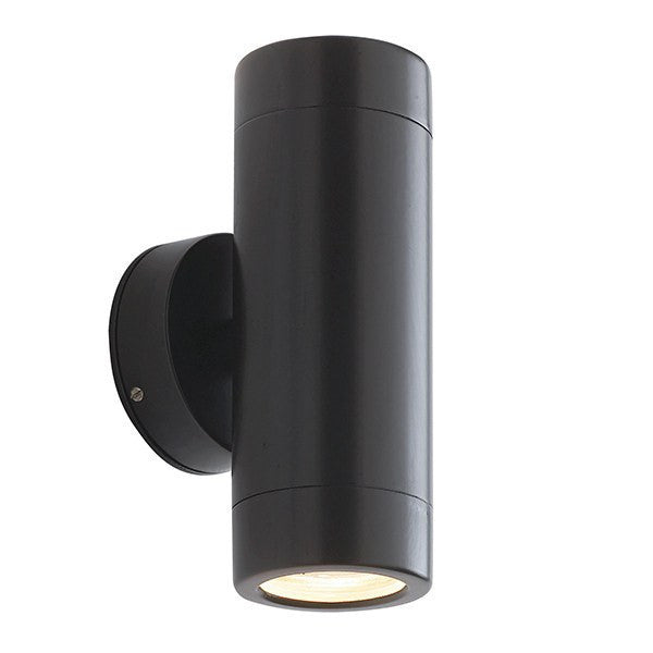 Odyssey 2 x 35 Watt GU10 IP44 Matt Black Up/Down Wall Light
