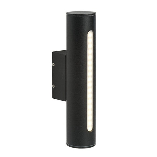 Twin 3.5 Watt IP44 Warm White (3000K) LED Textured Black Wall Light