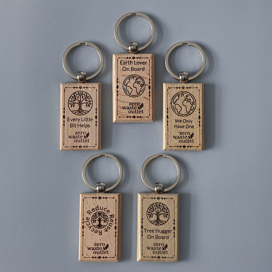 Don't Forget Reusable Bags Wooden Keychain