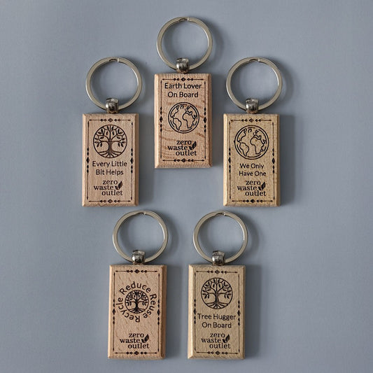 Don't Forget Reusable Bags Wooden Keychain