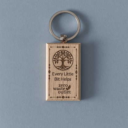 Don't Forget Reusable Bags Wooden Keychain