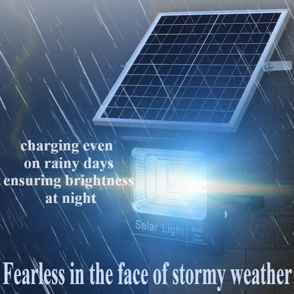 Solar LED Flood Light 100W Spotlight IP65 Waterproof with Remote Control & Adjustable for Outdoor