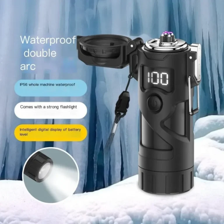 Waterproof Electric Lighter With LED Flashlight