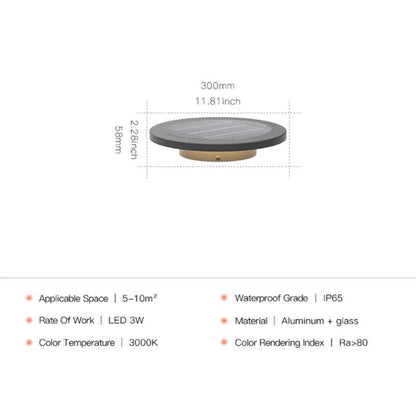 Lampe solaire design Plaque de luxe pour jardin (Alu)