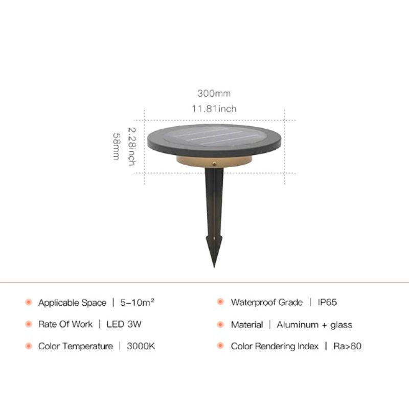 Lampe solaire design Plaque de luxe pour jardin (Alu)