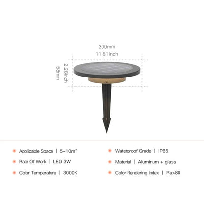 Lampe solaire design Plaque de luxe pour jardin (Alu)