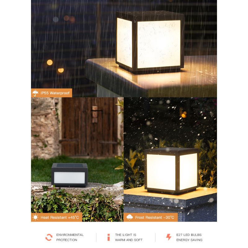 Lampe solaire design éxtérieure de qualité VZVI High Solar Cube (30 cm)