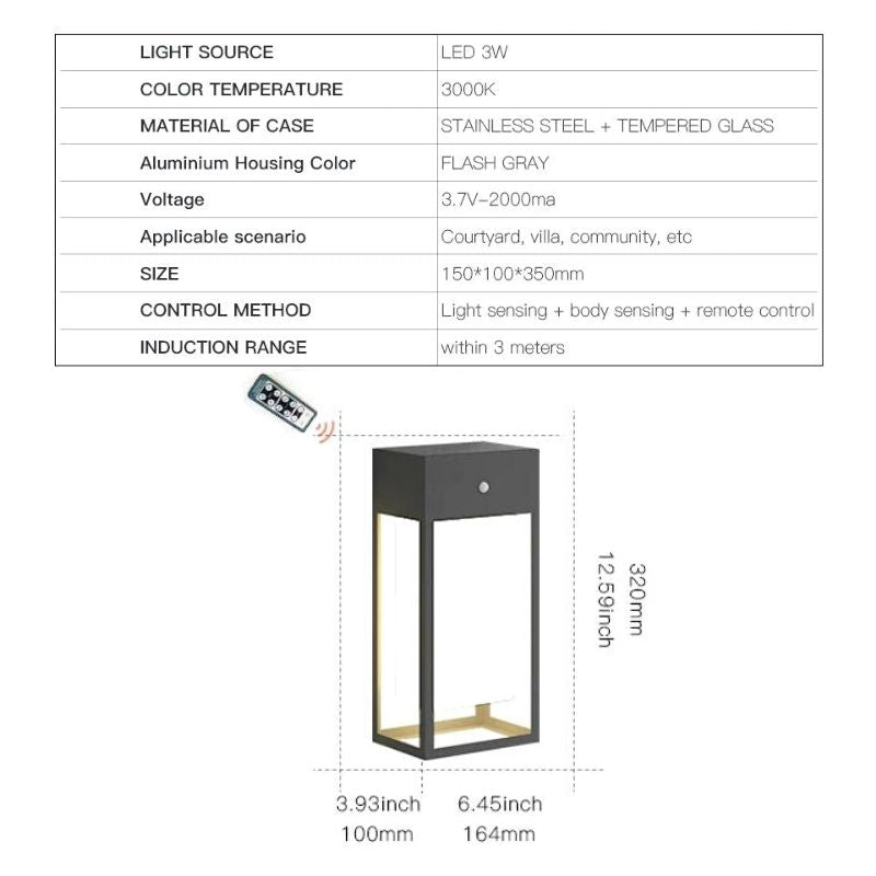 Lampe solaire design Éclairage mural de luxe
