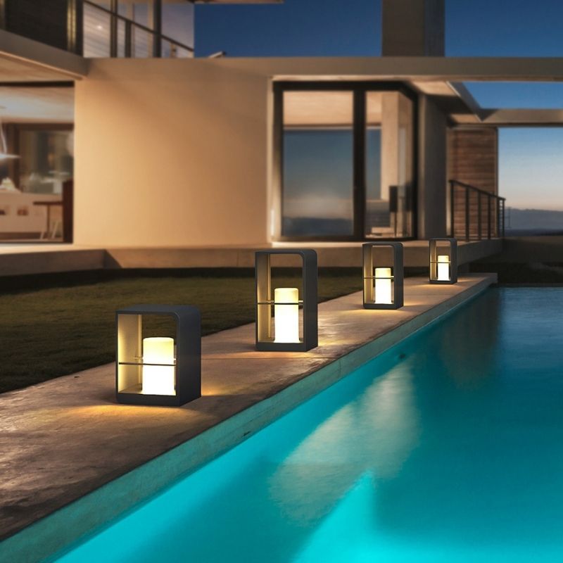 Lampe solaire design Cylindrique Luxe Extérieur LED